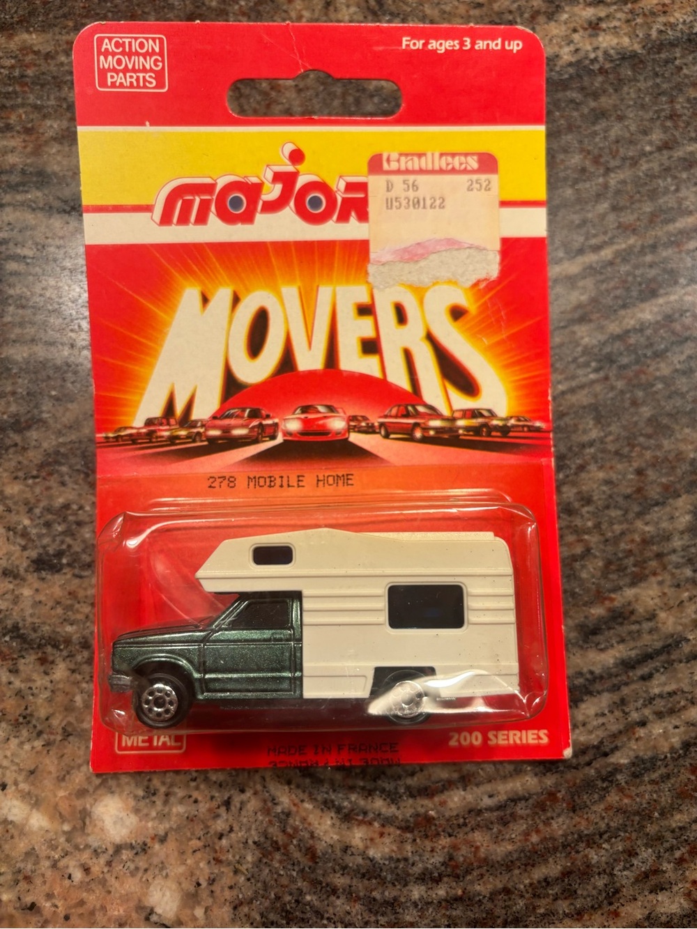 Vintage Majorette Movers 278 Mobile Home Die-Cast Camper - White and Green